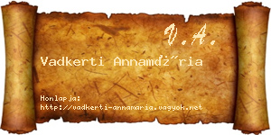 Vadkerti Annamária névjegykártya