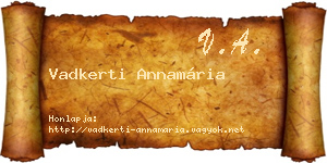 Vadkerti Annamária névjegykártya