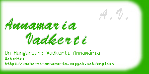 annamaria vadkerti business card