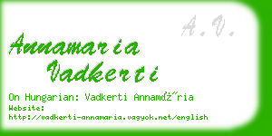 annamaria vadkerti business card